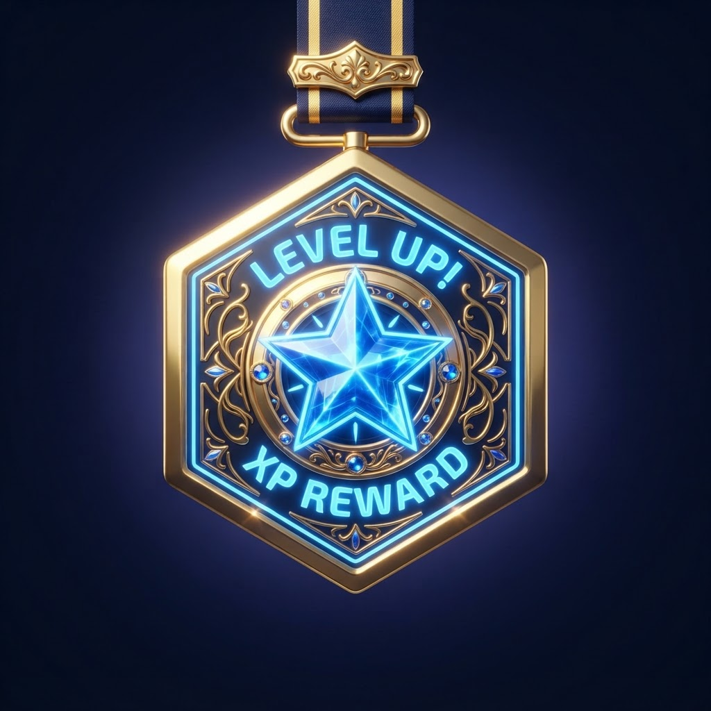 3D achievement badge reward